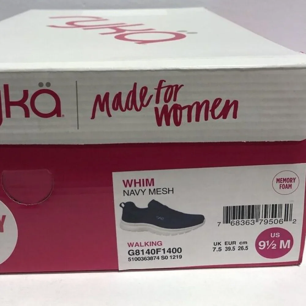 Ryka Women’s Whim Navy Walking Shoes, Size 9.5 M